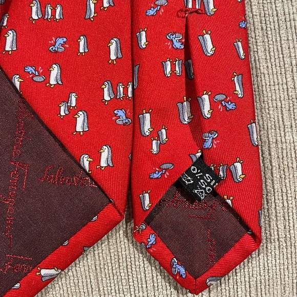 Ferragamo Silk Penguin Tie - Picture 3 of 5